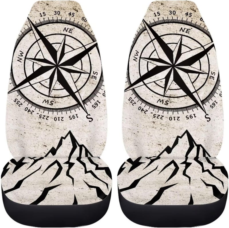 Howilath Direction Indicator Print Car Seat Cover Set of 2 Interior Accessories, Washable Front Seat Cushion Protectors Fit SUV Sedan Van - Image 3